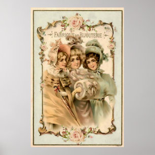 Poster Propaganda francesa da fábrica da jóia do vintag