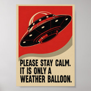 Poster Propaganda OVNI Retro Divertida