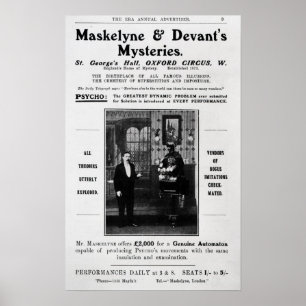 Póster Propaganda para mistérios de Maskelyne & de Devan