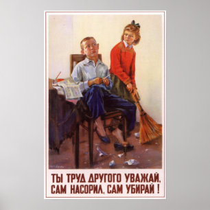 Póster Propaganda soviética 1954 de URSS