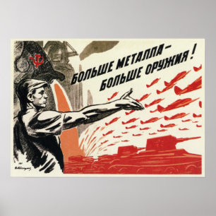 Poster Propaganda soviética da URSS 1942