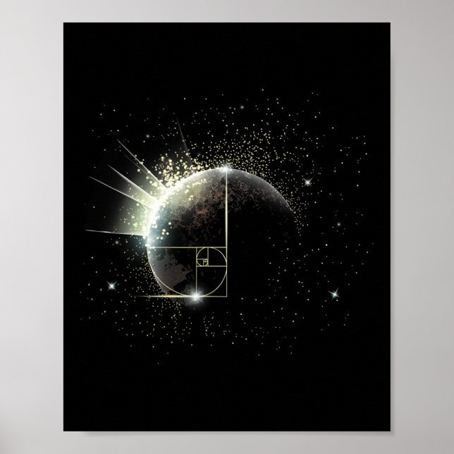 Poster Proporção Áurea Fibonacci Professor de Matemática  (Frente)