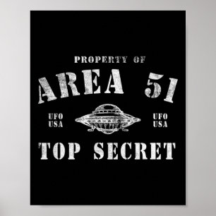 Poster Propriedade da Área 51 Segredo Supremo Ufo Alien