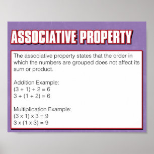 Póster Propriedade de Números - Propriedade Associativa