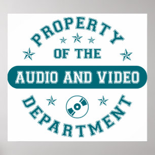 Póster Propriedade do departamento audio e video