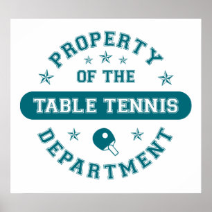 Póster Propriedade do departamento do ténis de mesa