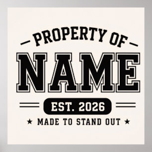 Poster Propriedade Personalizada do Nome – Estilo Univers