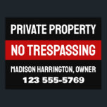 Poster Propriedade Privada de Texto e Cor Personalizada<br><div class="desc">Altere os campos de texto para o que deseja. Você pode alterar ainda mais as cores do plano de fundo e da fonte usando a ferramenta de edição. Consulte a minha loja para obter mais itens personalizados.</div>