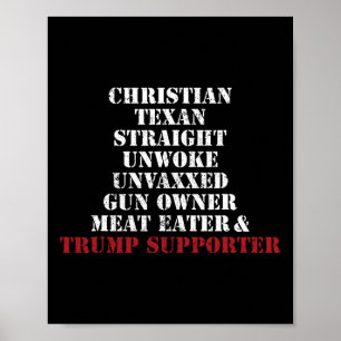 Poster Proprietário de arma Trump cristão texano reto não