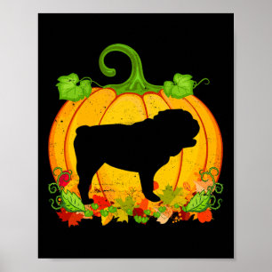 Poster Proprietário de Cachorro Halloween Figurume Inglês