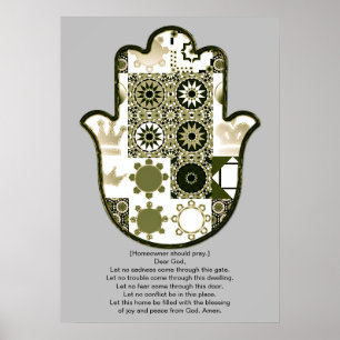 Poster Proprietário do Design do Cartaz da Mão Khamsa Rev