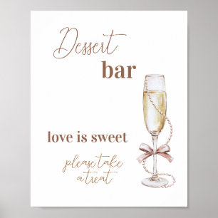 Poster Prosecco e Sinal de Bar do Chá de panela de Pérola