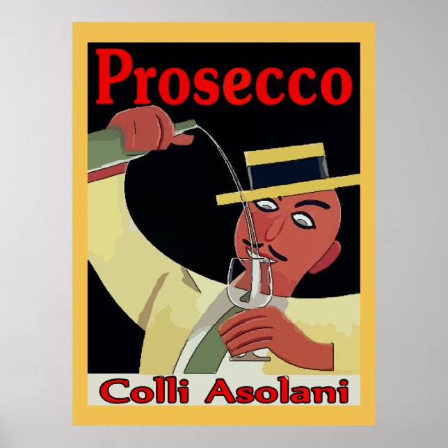 Poster Prosecco, Homem com Vidro (Frente)