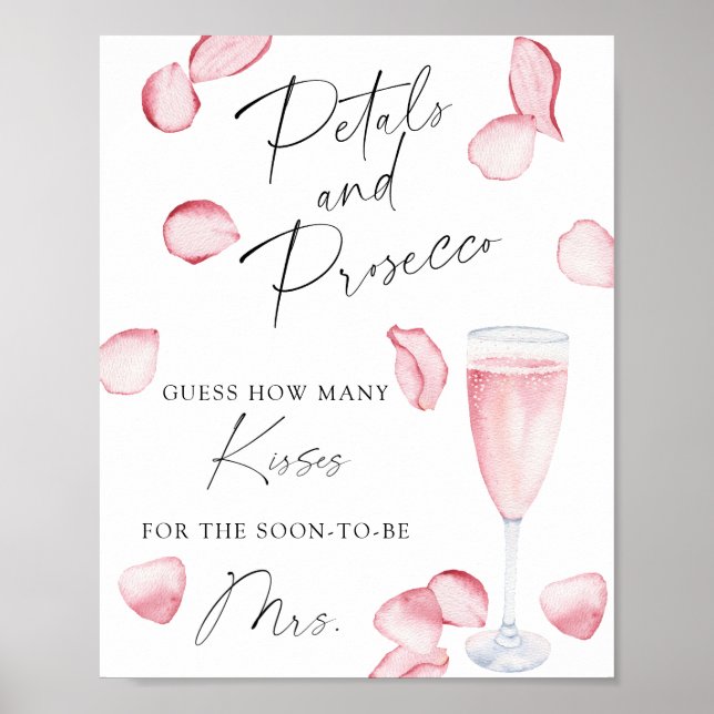Poster Prosecco - quantos beijos jogo de chá de noiva (Frente)