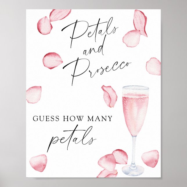 Poster Prosecco - quantos petais Jogo de chuveiro de noiv (Frente)
