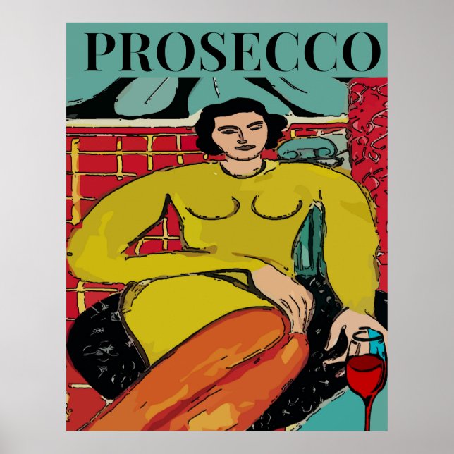 Poster Prosecco Woman, Wine (Frente)