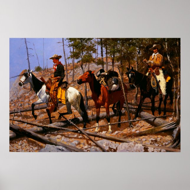 Poster Prospecção de Gado Frederic Remington  (Frente)