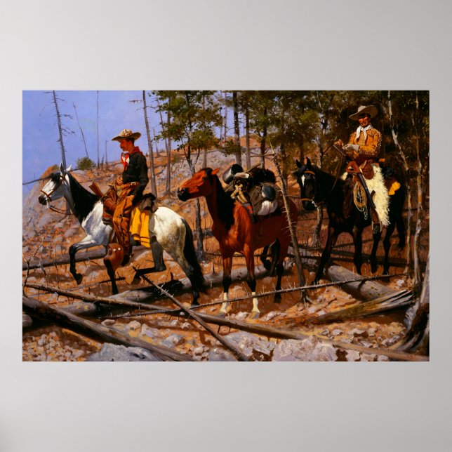 Poster Prospecção de Gado Range Frederic Remington (Frente)
