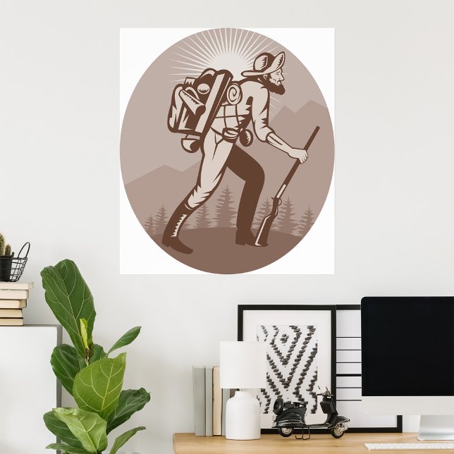 Poster Prospector Miner Caminhando (Criador carregado)