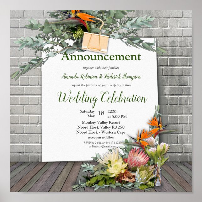 Poster Protea - Anúncio da Flor de Estrelitzia (Frente)