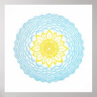 Proteção Amarela Azul Mandala Geométrica