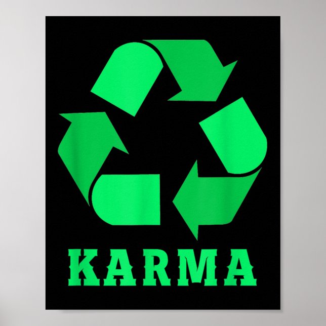 Poster Proteção ambiental contra o Reciclagem de Karma (Frente)