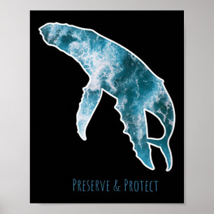 Poster Proteção ambiental da baleia para conservação da n