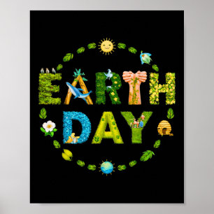 Poster Proteção Ambiental do Dia da Terra Salvar Árvore &