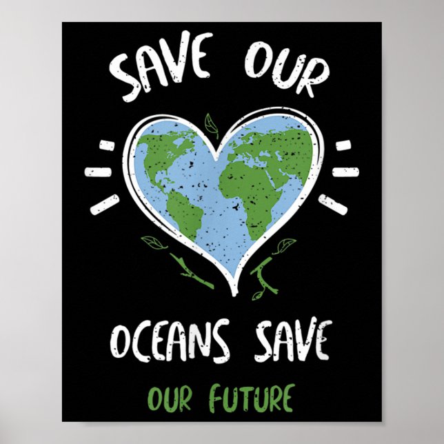 Poster Proteção Ambiental - Salvar Nossos Oceanos... (Frente)