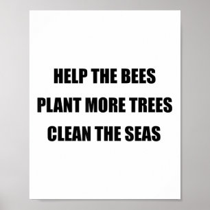 Poster Proteção Ambiental - Salve As Abelhas, Plant Mo