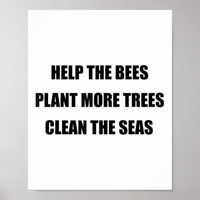 Poster Proteção Ambiental - Salve As Abelhas, Plant Mo (Frente)