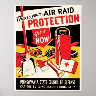 Póster Proteção contra Raid Aéreo