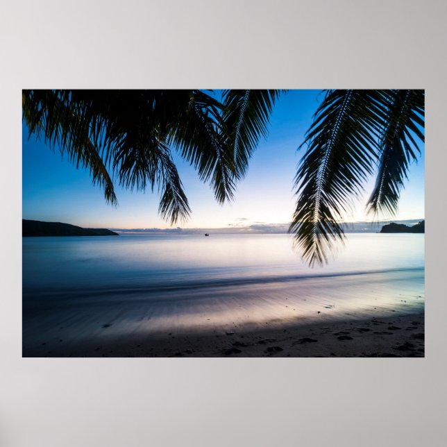 Poster Proteção da paisagem tropical solar, Ilhas Fiji (Frente)