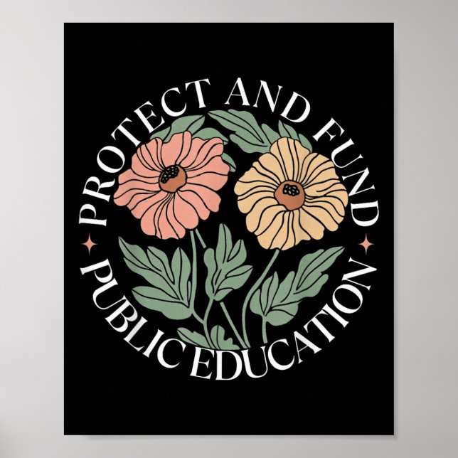 Poster Protect And Fund Public Education Public Teachers  (Frente)