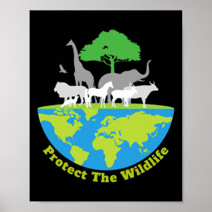 Poster Proteger a Natureza da Vida Selvagem Dia da Terra 