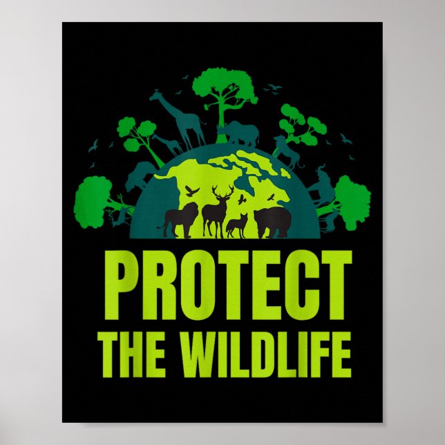 Poster Proteger a vida selvagem natureza _ dia da terra s (Frente)