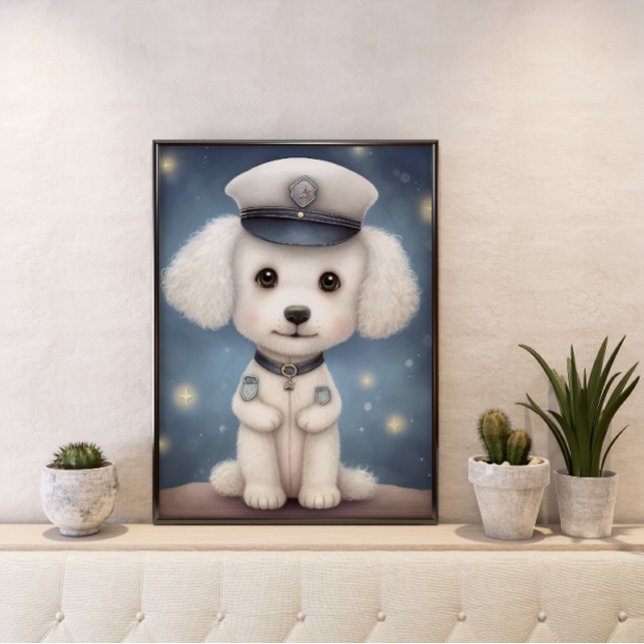 Poster Proteger e Servir: Poodle Policial em Serviço (Criador carregado)