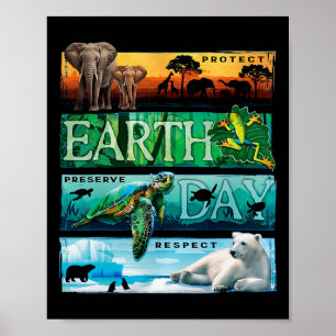 Poster Proteger Preservar Respeito Dia da Terra
