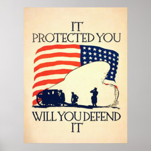 Poster Protegeu-o a guerra mundial 1. do vintage do ~