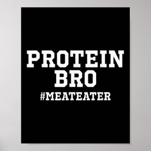Poster Proteína Engraçada Peso Levantando Carne Comida Ch