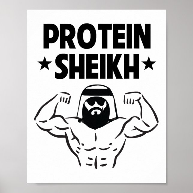 Poster Proteína Sheikh Funny Arabe Malhação de Gym (Frente)