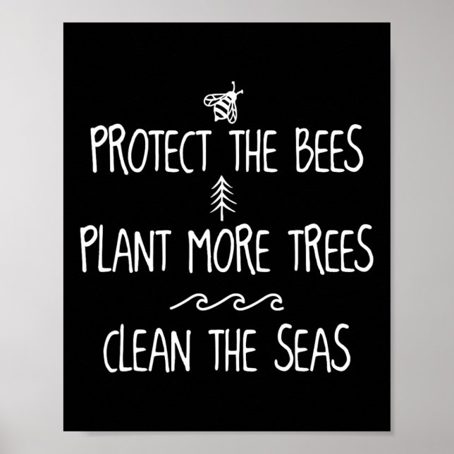 Poster Proteja As Abelhas Plantando Mais Árvores Limpando (Frente)