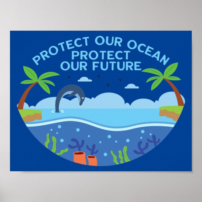 Poster Proteja nosso oceano e proteja nosso futuro (Frente)