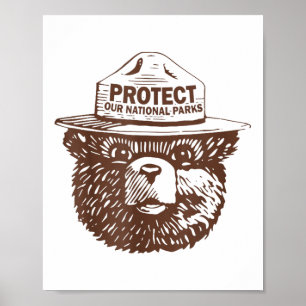 Poster Proteja o nosso Parque Nacional do Urso Gráfico de
