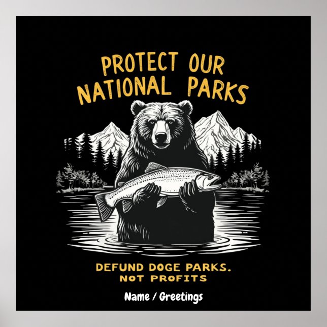 Poster Proteja os nossos parques nacionais de cães de def (Frente)