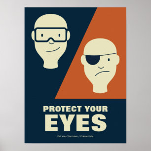 Poster Proteja Seus Olhos Segurança no Local de Trabalho 