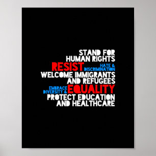 Poster Protesto Anti Trump Direitos Humanos Resistir