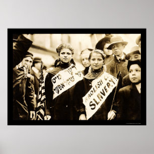 Póster Protesto dos trabalhos infanteis na Nova Iorque