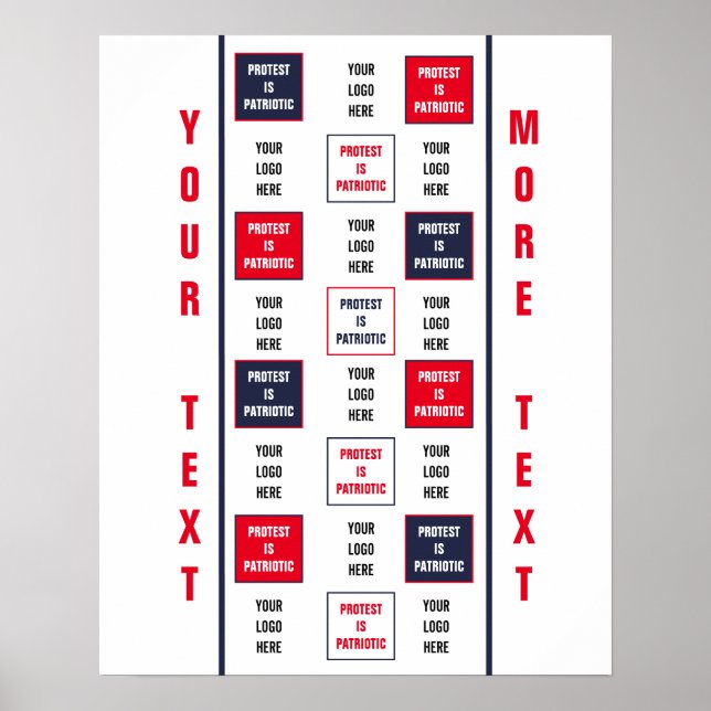 Poster Protesto é Modelo de Logotipo Patriótico (Frente)