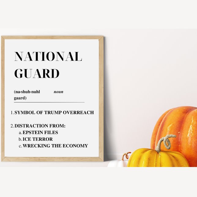 Poster Protesto Nacional por Guarda (Trump is using the Guard against fellow Americans. Speak out with this protest sign!)